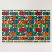 トロピッお洒落クカラフルなティキの仮面が難しい ジグソーパズル (横)