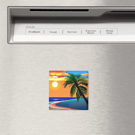 トロピッかわいらしクパームツリーサンセッティング マグネット (インサイチュ (食洗機))