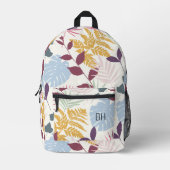 トロピッかわいらしク葉カラフルイニシャル プリントバックパック (正面)
