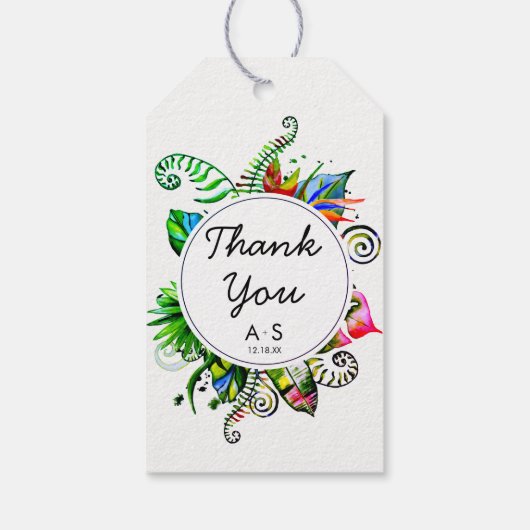 トロピッはっきりしたクパームリーフリース結婚ズサンキュー ギフトタグ (裏面)