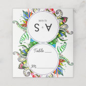 トロピッはっきりしたクパームリーフ植物表番号 プレイスカード (外部開封)