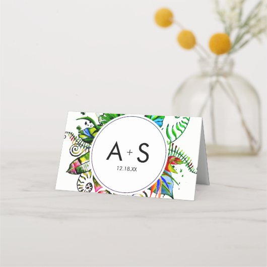 トロピッはっきりしたクパームリーフ植物表番号 プレイスカード (裏面)