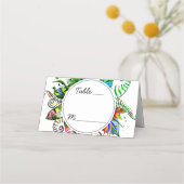 トロピッはっきりしたクパームリーフ植物表番号 プレイスカード (正面)