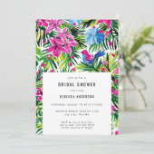 トロピッはっきりしたクモダンな葉ブライダルシャワー 招待状 (スタンド正面)