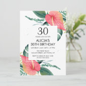 トロピッエレガントクアンスリウム&モンステラ誕生日 招待状 (スタンド正面)