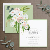 トロピッエレガントクオーキッドウォーターカラーブライダルシャワー 招待状