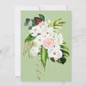 トロピッエレガントクオーキッドウォーターカラーブライダルシャワー 招待状 (裏面)