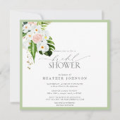 トロピッエレガントクオーキッドウォーターカラーブライダルシャワー 招待状 (正面)