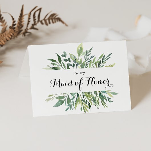 トロピッエレガントクグリーンブライダルパーティありがとう サンキューカード