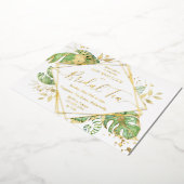 トロピッエレガントクゴールドフォイルブライダルシャワー茶 箔招待状 (回転した状態)