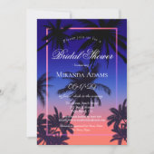 トロピッエレガントクサンセットサマービーチブライダルシャワー 招待状 (正面)