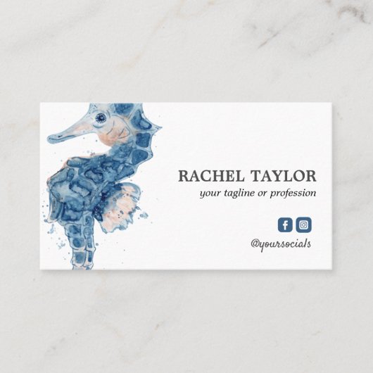 トロピッエレガントクシーホースピンクブルービーチ沿岸 名刺 (正面)