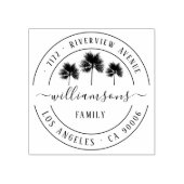 トロピッエレガントクパームツリーズファミリー差出人住所 ラバースタンプ (インプリント)