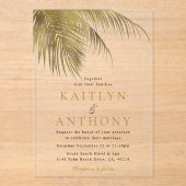 トロピッエレガントクパームツリービーチ結婚式 アクリル招待状 (正面)