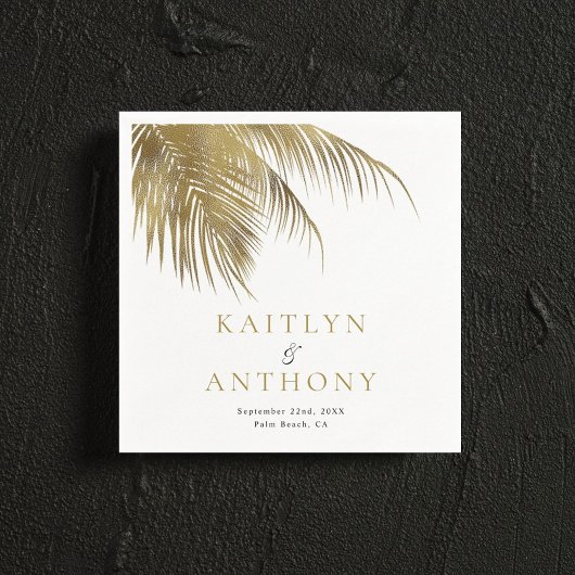 トロピッエレガントクパームツリービーチ結婚式 スタンダードカクテルナプキン