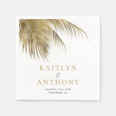 トロピッエレガントクパームツリービーチ結婚式 スタンダードカクテルナプキン (正面)
