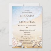 トロピッエレガントクヒトデビーチ結婚式招待状 招待状 (正面)