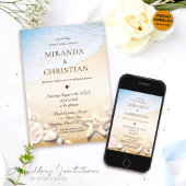 トロピッエレガントクヒトデビーチ結婚式招待状 招待状