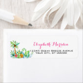 トロピッエレガントクピンクティール(緑がかった色)フローラ差出人住所 ラベル (インサイチュ)