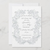 トロピッエレガントクフランスのフローラ赤ちゃんシャワー 招待状 (正面)