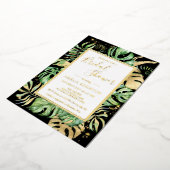 トロピッエレガントクブラック&金ゴールドモダンブライダルシャワー 箔招待状 (回転した状態)