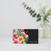 トロピッエレガントクモダン・ブラック・ビジネス・カード 名刺 (スタンド正面)