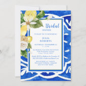 トロピッエレガントク地中海のフローラコバルトブルー 招待状 (正面)