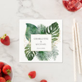 トロピッエレガントク植物トレン結婚ズ スタンダードカクテルナプキン (インサイチュ)