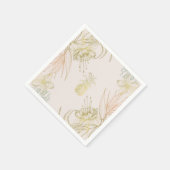 トロピッエレガントク植物性フローラ金ゴールド赤面 スタンダードカクテルナプキン (角)