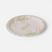 トロピッエレガントク植物性フローラ金ゴールド赤面 ペーパープレート (アングル)