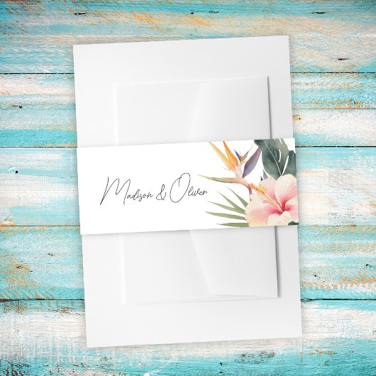 トロピッエレガントク植物結婚の 招待状ベリーバンド