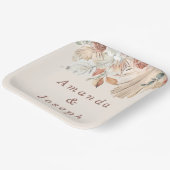 トロピッエレガントク水色春フローラ結婚ズ ペーパープレート (傾斜あり)