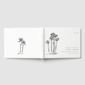 トロピッエレガントク沿岸パームツリースケッチ結婚ズ ゲストブック (全面)