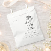 トロピッエレガントク沿岸パームツリースケッチ結婚ズ フェイバーバッグ (クリップ留めされた状態)