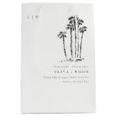 トロピッエレガントク沿岸パームツリースケッチ結婚ズ ミディアムペーパーバッグ (正面)