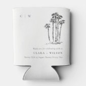 トロピッエレガントク沿岸パームツリースケッチ結婚ズ 缶クーラー (裏面)