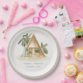 トロピッエレガントク素朴パームビーチシャッ結婚クス ペーパープレート (パーティー)