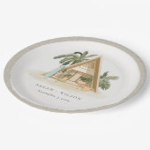 トロピッエレガントク素朴パームビーチシャッ結婚クス ペーパープレート (アングル)