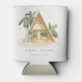 トロピッエレガントク素朴パームビーチシャッ結婚クス 缶クーラー (正面)