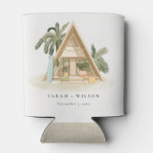 トロピッエレガントク素朴パームビーチシャッ結婚クス 缶クーラー (裏面)