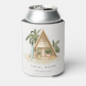 トロピッエレガントク素朴パームビーチシャッ結婚クス 缶クーラー (缶裏面)