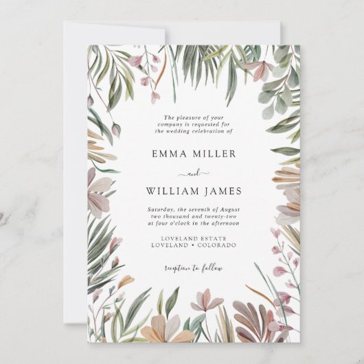 トロピッエレガントク結婚ス 招待状 (正面)