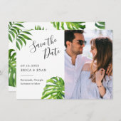 トロピッエレガントク葉な写真の日付を保存 (正面/裏面)