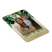 トロピッエレガントク葉な写真の日付を保存 マグネット (右側)