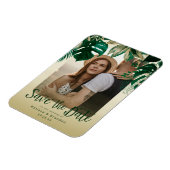 トロピッエレガントク葉な写真の日付を保存 マグネット (左側)