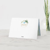 トロピッエレガントク葉金ゴールド写真バー（ユダヤ教の）バル・ミツバー サンキューカード (裏面)