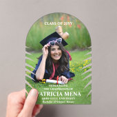 トロピッエレガントク離れ卒業写真 アクリル招待状 (インサイチュ (ポータブル))