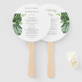 トロピッエレガントク・グリーン葉モンテラ結婚ズ ハンドファン