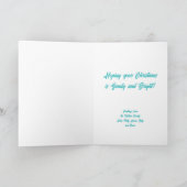 トロピッカスタマイズクパステルピンクフラミンゴホリデー サンキューカード (内部)