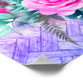 トロピッカスタマイズクパステルピンクフラミンゴ ポスター (角)